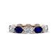 1 - Madison 6x4 mm Oval Diamond and Blue Sapphire Eternity Band 