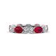 1 - Madison 6x4 mm Oval Diamond and Ruby Eternity Band 