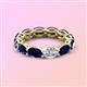 3 - Madison 6x4 mm Oval Diamond and Blue Sapphire Eternity Band 