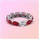 3 - Madison 6x4 mm Oval Lab Grown Diamond and Ruby Eternity Band 