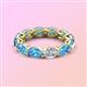 3 - Madison 6x4 mm Oval Lab Grown Diamond and Blue Topaz Eternity Band 