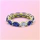 3 - Madison 6x4 mm Oval Lab Grown Diamond and Iolite Eternity Band 