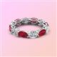 3 - Madison 6x4 mm Oval Diamond and Ruby Eternity Band 