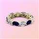 3 - Madison 6x4 mm Oval Diamond and Blue Sapphire Eternity Band 