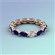 3 - Madison 5x3 mm Oval Diamond and Blue Sapphire Eternity Band 