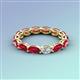 3 - Madison 5x3 mm Oval Diamond and Ruby Eternity Band 