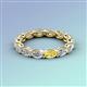 3 - Madison 5x3 mm Oval Lab Grown Diamond and Yellow Sapphire Eternity Band 