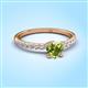 3 - Aurin 6.00 mm Heart Peridot and Round Diamond Engagement Ring 