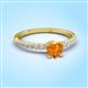 3 - Aurin 6.00 mm Heart Citrine and Round Diamond Engagement Ring 