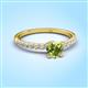 3 - Aurin 6.00 mm Heart Peridot and Round Diamond Engagement Ring 