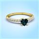 3 - Aurin 6.00 mm Heart London Blue Topaz and Round Diamond Engagement Ring 