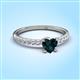 3 - Aurin 6.00 mm Heart London Blue Topaz and Round Diamond Engagement Ring 