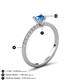 5 - Aurin 6.00 mm Heart Blue Topaz and Round Diamond Engagement Ring 