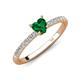 4 - Aurin 6.00 mm Heart Lab Created Emerald and Round Diamond Engagement Ring 