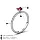 5 - Aurin 6.00 mm Heart Rhodolite Garnet and Round Diamond Engagement Ring 