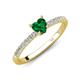 4 - Aurin 6.00 mm Heart Lab Created Emerald and Round Diamond Engagement Ring 