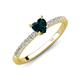 4 - Aurin 6.00 mm Heart London Blue Topaz and Round Diamond Engagement Ring 