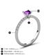 5 - Aurin 6.00 mm Heart Amethyst and Round Diamond Engagement Ring 