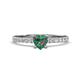 Aurin 6.00 mm Heart Lab Created Alexandrite and Round Diamond Engagement Ring 