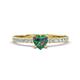 1 - Aurin 6.00 mm Heart Lab Created Alexandrite and Round Diamond Engagement Ring 