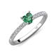 4 - Aurin 6.00 mm Heart Lab Created Alexandrite and Round Diamond Engagement Ring 