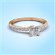 3 - Aurin IGI Certified 6.00 mm Heart Lab Grown Diamond and Round Diamond Engagement Ring 