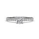 Aurin 6.00 mm Heart Forever Brilliant Moissanite and Round Diamond Engagement Ring 