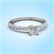 3 - Aurin 6.00 mm Heart Forever Brilliant Moissanite and Round Diamond Engagement Ring 