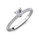 4 - Aurin 6.00 mm Heart Forever Brilliant Moissanite and Round Diamond Engagement Ring 
