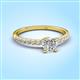 3 - Aurin 6.00 mm Heart Forever Brilliant Moissanite and Round Diamond Engagement Ring 