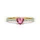 1 - Aurin 6.00 mm Heart Pink Tourmaline and Round Diamond Engagement Ring 