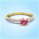 3 - Aurin 6.00 mm Heart Pink Tourmaline and Round Diamond Engagement Ring 