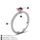 5 - Aurin 6.00 mm Heart Pink Tourmaline and Round Diamond Engagement Ring 