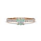 1 - Aurin 6.00 mm Heart Opal and Round Diamond Engagement Ring 