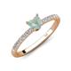 4 - Aurin 6.00 mm Heart Opal and Round Diamond Engagement Ring 