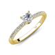 4 - Aurin GIA Certified 6.00 mm Heart Diamond and Round Diamond Engagement Ring 