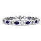 1 - Lyann Oval Blue Sapphire and Round Diamond Eternity Tennis Bracelet 