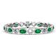 1 - Lyann Oval Emerald and Round Diamond Eternity Tennis Bracelet 