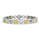 1 - Lyann Oval Yellow Sapphire and Round Diamond Eternity Tennis Bracelet 