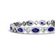 4 - Ivanna Oval Blue Sapphire and Round Diamond Eternity Tennis Bracelet 