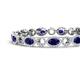 4 - Lyann Oval Blue Sapphire and Round Diamond Eternity Tennis Bracelet 
