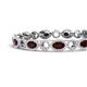 4 - Lyann Oval Red Garnet and Round Diamond Eternity Tennis Bracelet 