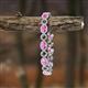 3 - Lyann Oval Pink Sapphire and Round Diamond Eternity Tennis Bracelet 