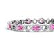 4 - Lyann Oval Pink Sapphire and Round Diamond Eternity Tennis Bracelet 