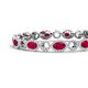 4 - Lyann Oval Ruby and Round Diamond Eternity Tennis Bracelet 