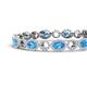 4 - Lyann Oval Blue Topaz and Round Diamond Eternity Tennis Bracelet 