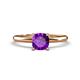 1 - Elodie 6.00 mm Cushion Amethyst Solitaire Engagement Ring 