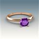 3 - Elodie 6.00 mm Cushion Amethyst Solitaire Engagement Ring 