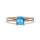 1 - Elodie 6.00 mm Cushion Blue Topaz Solitaire Engagement Ring 