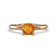 1 - Elodie 6.00 mm Cushion Citrine Solitaire Engagement Ring 